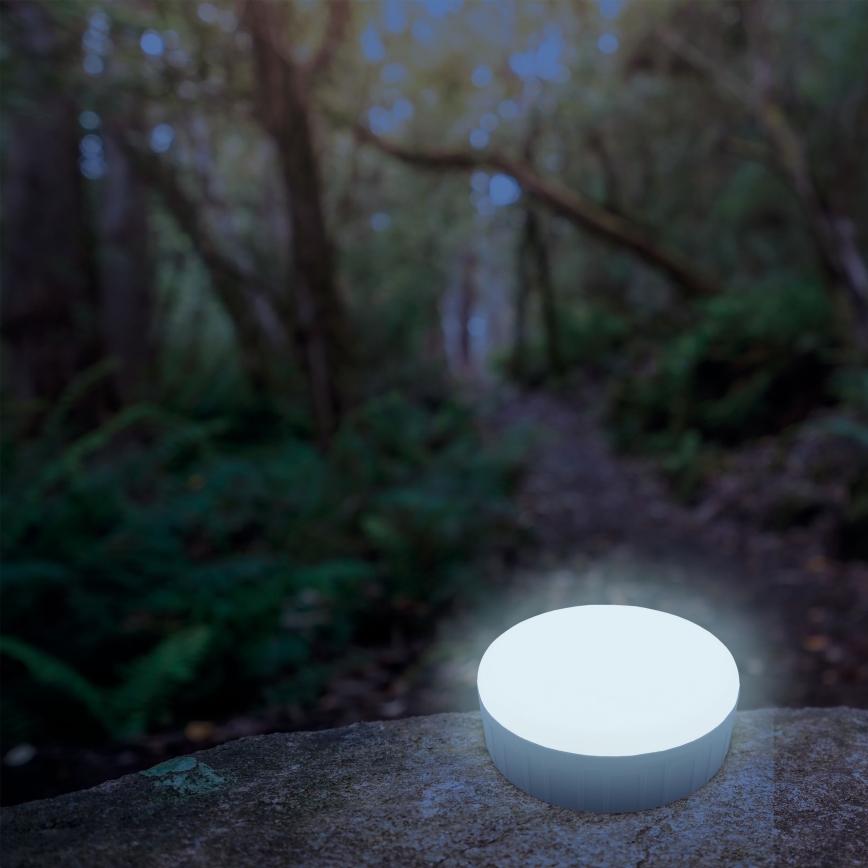 LED Ściemnialna akumulatorowa solarny lampa z funkcją power banku K3 LED/2W/5,5V 6500K IPX4 2400 mAh czarny/biały