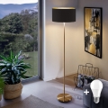 LED lampa stojąca TUNJA 1xE27/20W/230V, śr. 38 cm, złota/czarna