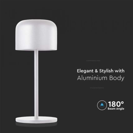 LED Regulowana jasność, ładowalna, dotykowa lampa stołowa LED/1,5W/5V 2700-5700K IP54 2200 mAh biała