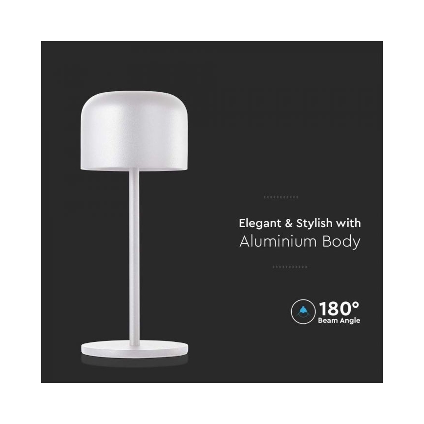 LED Regulowana jasność, ładowalna, dotykowa lampa stołowa LED/1,5W/5V 2700-5700K IP54 2200 mAh biała