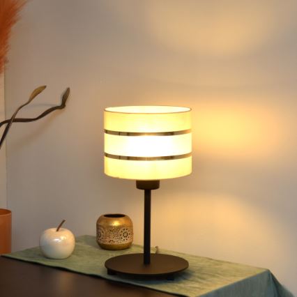 LED Lampa stołowa HELEN 1xE27/15W/230V kremowy/czarny/złoty