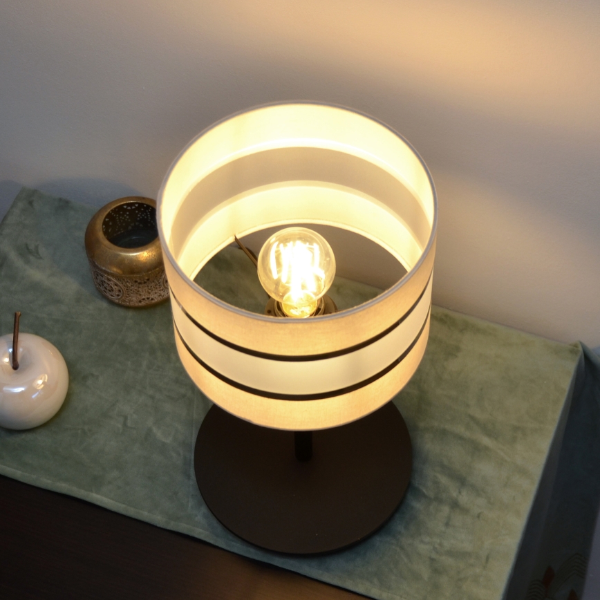 LED Lampa stołowa HELEN 1xE27/15W/230V kremowy/czarny/złoty