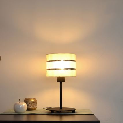 LED Lampa stołowa HELEN 1xE27/15W/230V kremowy/czarny/złoty