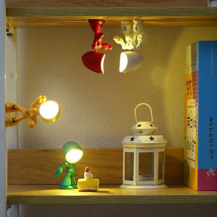 LED Lampa stołowa LED/0,06W/3xLR41 robot czerwona