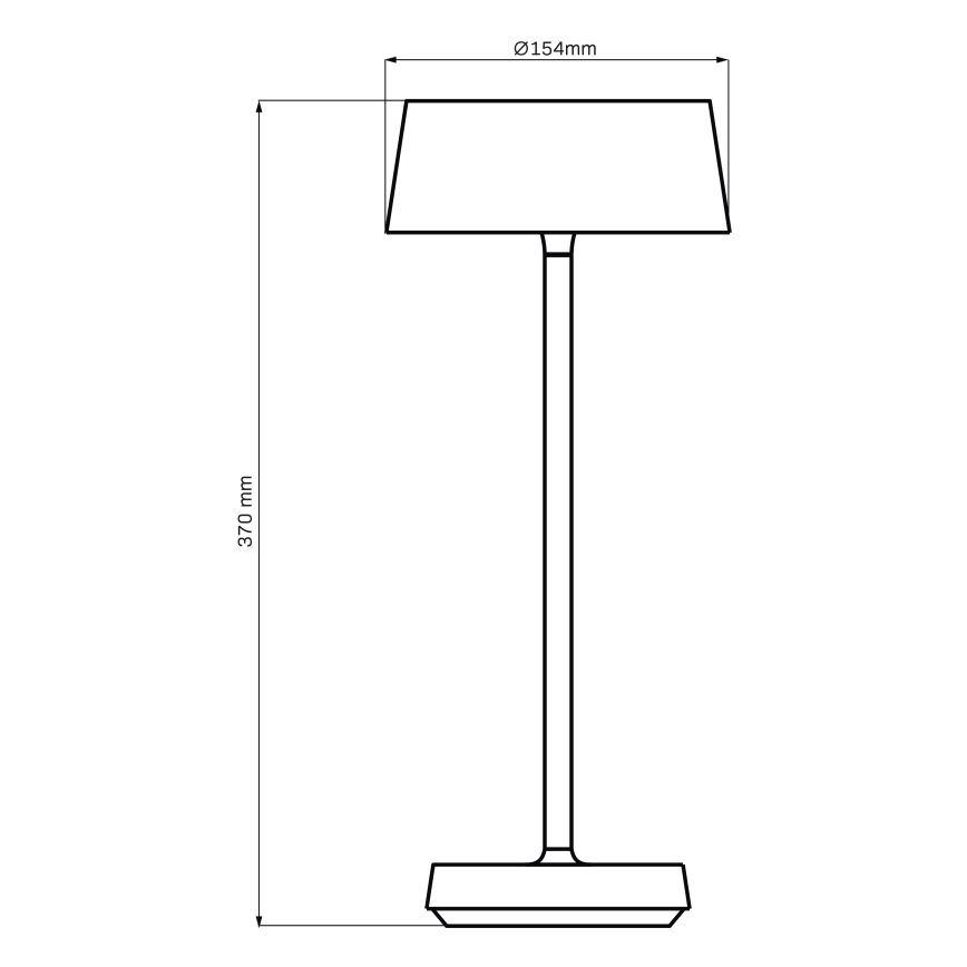 LED Ściemn. dotykowa zewn. lampa stołowa CASABLANCA LED/3,4W/5V USB 3600 mAh IP44 czarny