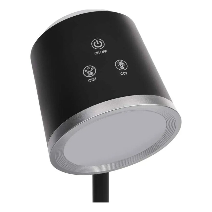 LED Lampa stołowa ściemnialna do ładowania 4w1 LED/6W/3,7V 3000K/4000K/6500K 1500mAh czarne