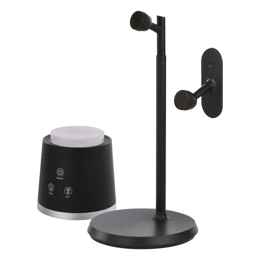 LED Lampa stołowa ściemnialna do ładowania 4w1 LED/6W/3,7V 3000K/4000K/6500K 1500mAh czarne