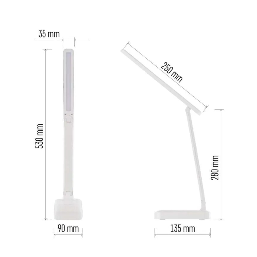 LED Lampa stołowa ściemnialna do ładowania LED/5W/3,7V 3000K/4000K/6500K 800mAh białe