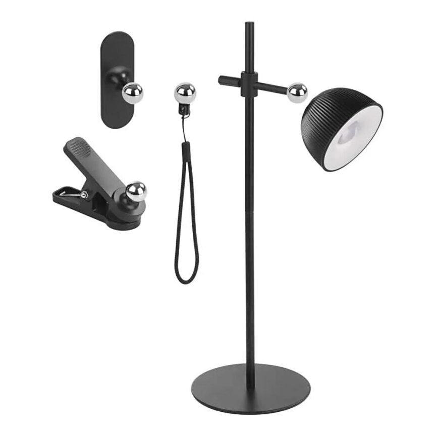 LED Lampa stołowa ściemnialna do ładowania magnetyczna 4w1 LED/4,2W/3,7V 4000K 1200mAh czarne