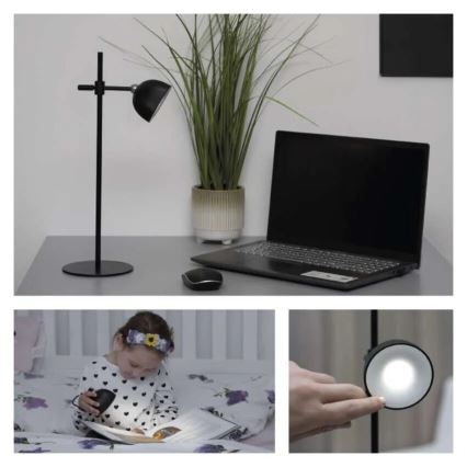LED Lampa stołowa ściemnialna do ładowania magnetyczna 4w1 LED/4,2W/3,7V 4000K 1200mAh czarne