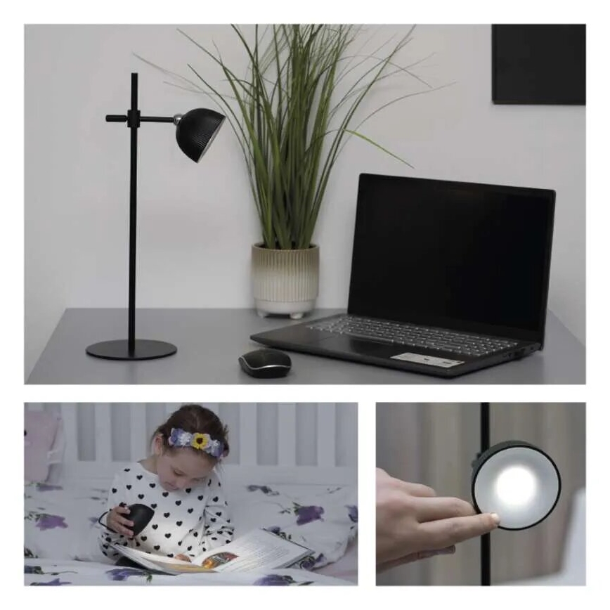 LED Lampa stołowa ściemnialna do ładowania magnetyczna 4w1 LED/4,2W/3,7V 4000K 1200mAh czarne