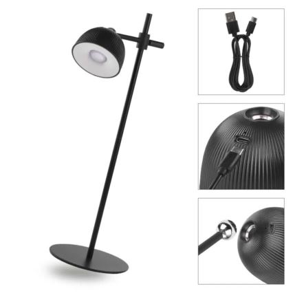 LED Lampa stołowa ściemnialna do ładowania magnetyczna 4w1 LED/4,2W/3,7V 4000K 1200mAh czarne