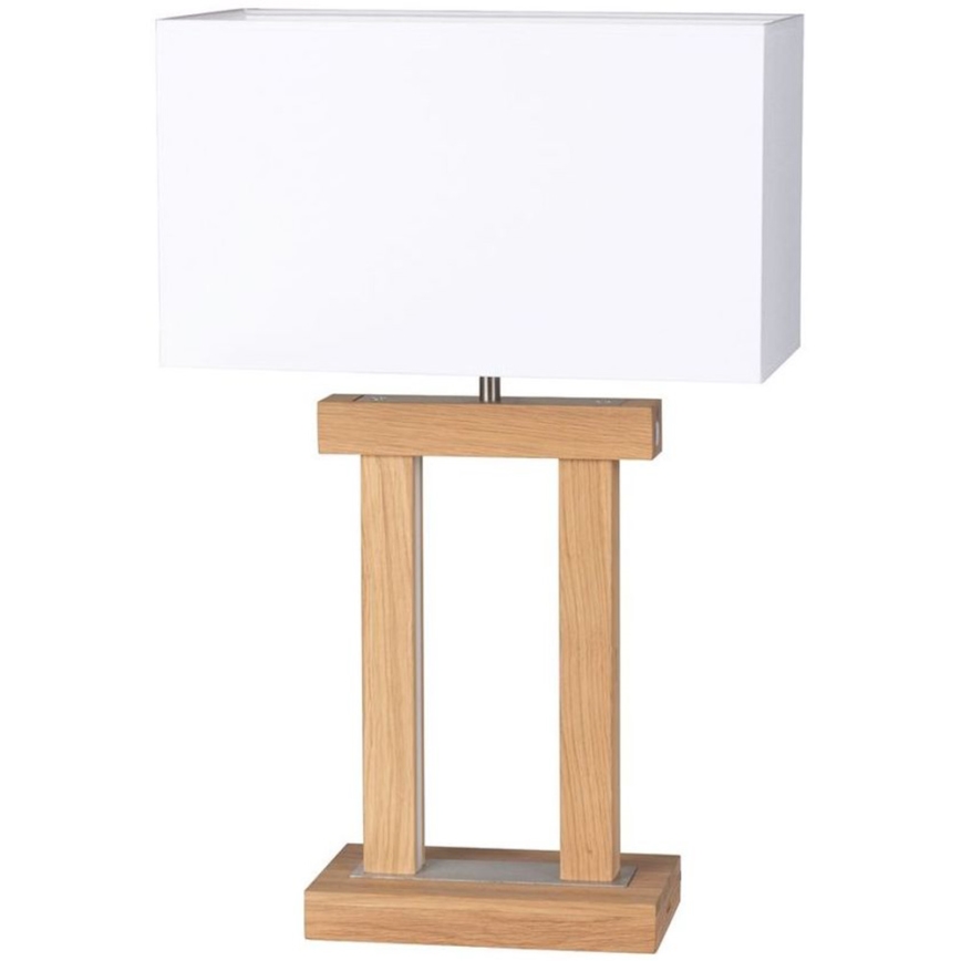 LED Lampa stołowa ściemnialna HAKON 1xE27/40W+2xLED/7,5W/230V 55 cm dąb