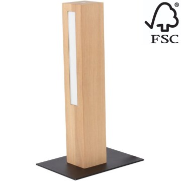 LED Lampa stołowa ściemnialna LEON LED/9W/230V dąb – FSC certyfikowano