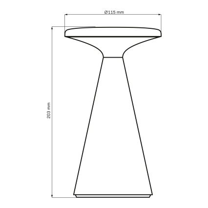 LED Ściemn. dotykowa zewn. lampa stołowa PAROS LED/1,8W/5V USB 1800 mAh IP44 czarny