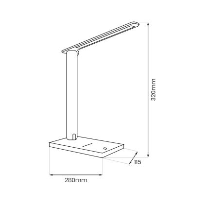 LED Lampa stołowa ściemnialna POST LED/5W/5V 3000-6500K biały