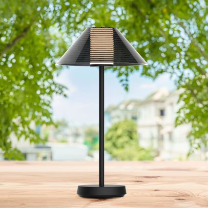 LED Ściemn. dotykowa zewn. lampa stołowa SERENGETI LED/3,4W/5V USB 3600 mAh IP44 czarny