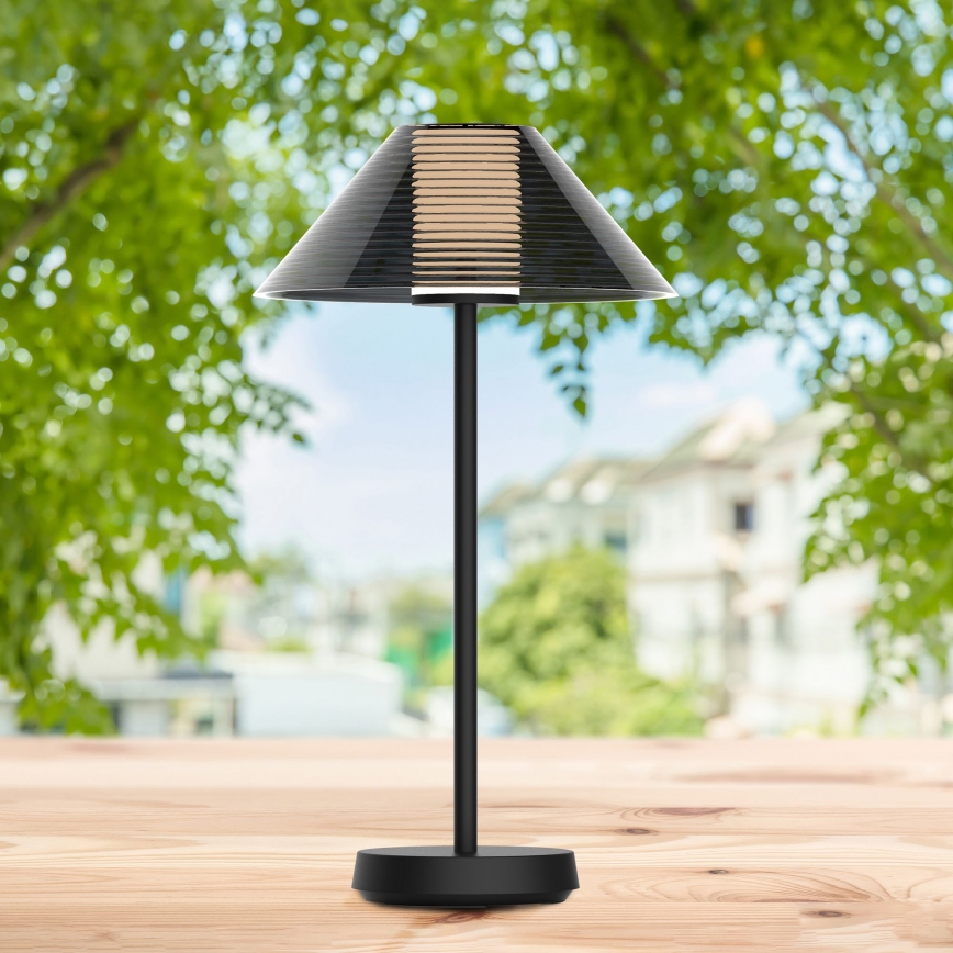 LED Ściemn. dotykowa zewn. lampa stołowa SERENGETI LED/3,4W/5V USB 3600 mAh IP44 czarny