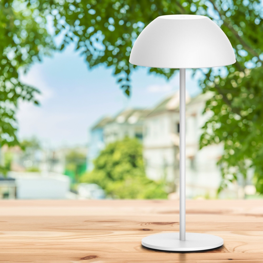 LED Ściemn. dotykowa zewn. lampa stołowa TANZANIA LED/1,8W/5V USB 1800 mAh IP44 biały
