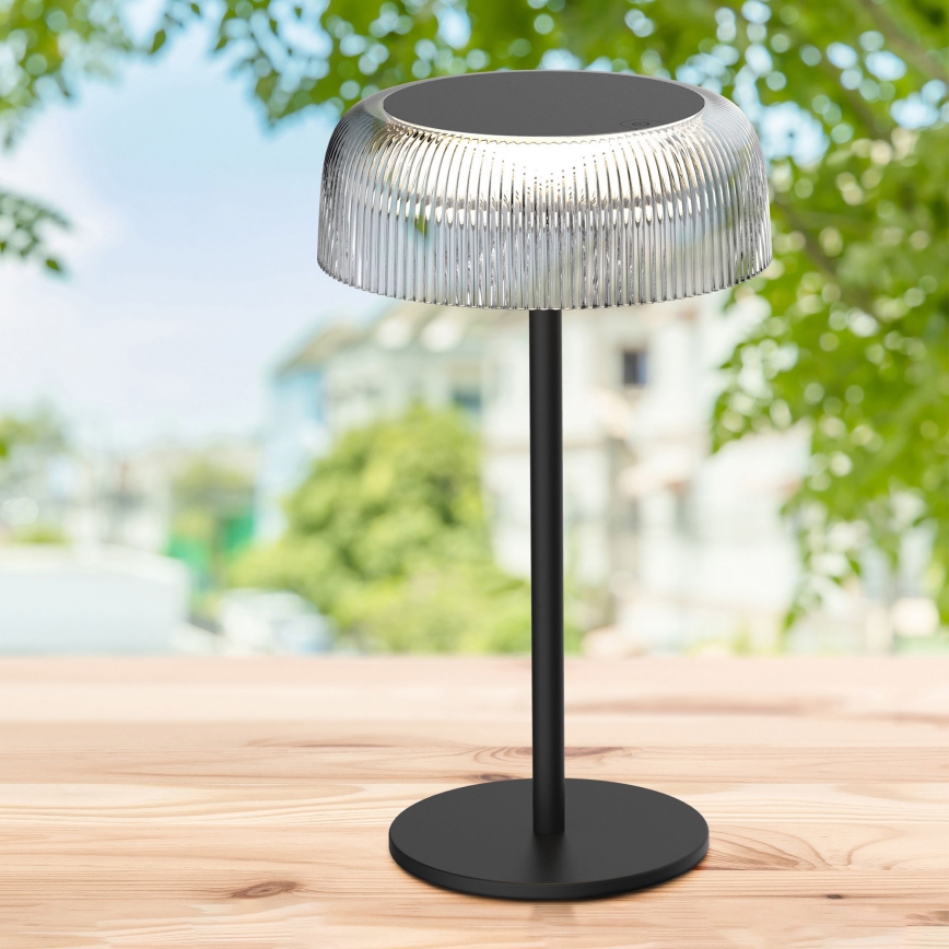 LED Ściemn. dotykowa zewn. lampa stołowa TRYPOLIS LED/2W/5V USB 1800 mAh IP44 czarny