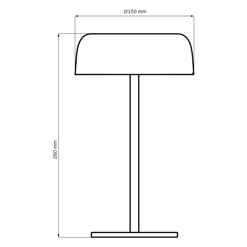 LED Ściemn. dotykowa zewn. lampa stołowa TRYPOLIS LED/2W/5V USB 1800 mAh IP44 czarny