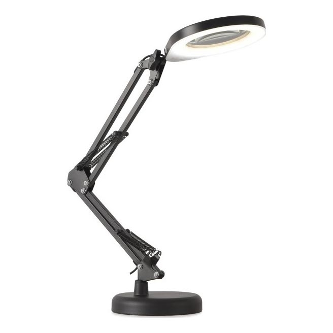 LED Lampa stołowa ściemnialna ze szkłem powiększającym 2w1 AURIQ LOUPE LED/10W/5V 3000/4000/6500K czarny