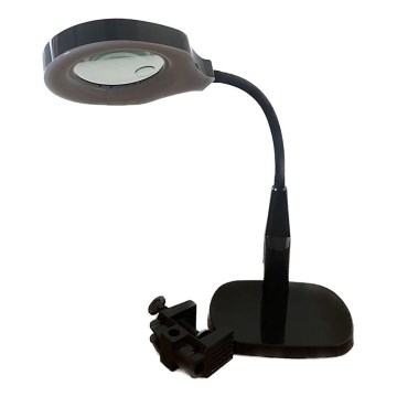 LED Lampa stołowa ściemnialna ze szkłem powiększającym dwuogniskowym LED/6W/230V 6000-7000K czarna
