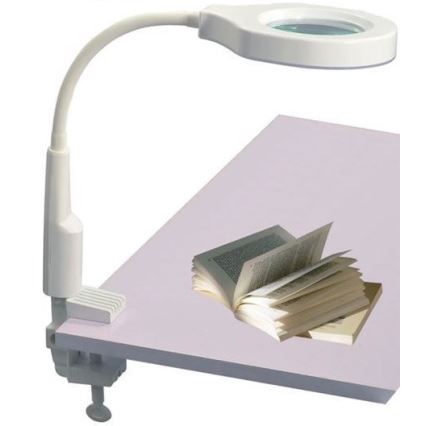 LED Lampa stołowa ściemnialna ze szkłem powiększającym dwuogniskowym LED/6W/230V 6000-7000K biała