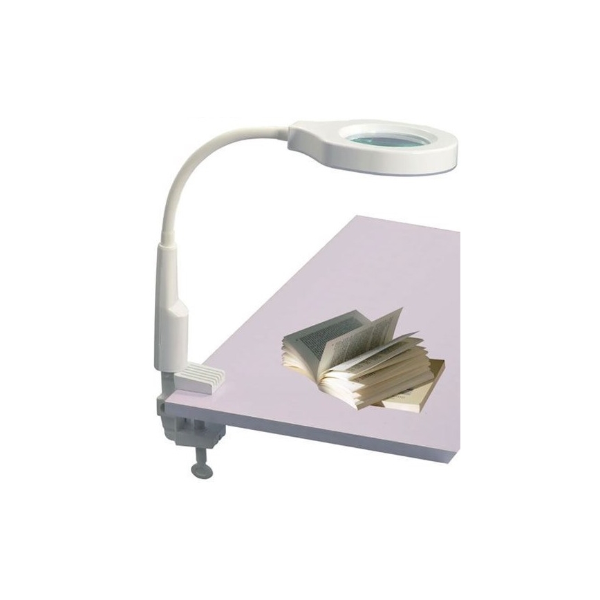 LED Lampa stołowa ściemnialna ze szkłem powiększającym dwuogniskowym LED/6W/230V 6000-7000K biała