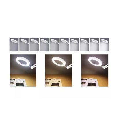 LED Lampa stołowa ściemnialna ze szkłem powiększającym LED/6W/5V 3000K/4000K/6000K biała