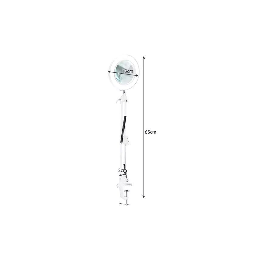 LED Lampa stołowa ściemnialna ze szkłem powiększającym LED/6W/5V 3000K/4000K/6000K biała