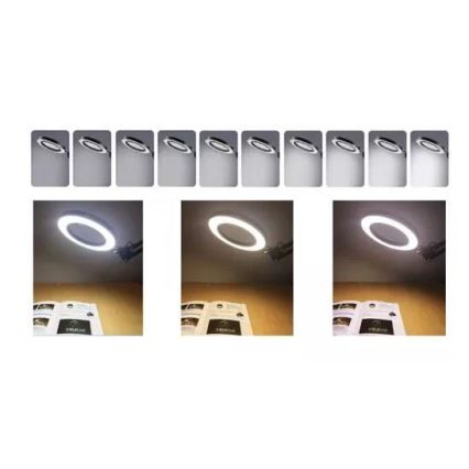 LED Lampa stołowa ściemnialna ze szkłem powiększającym LED/6W/5V 3000K/4000K/6000K czarna