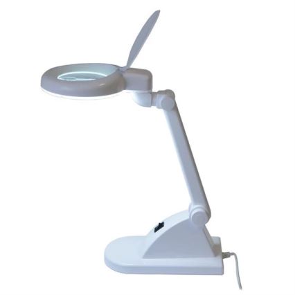 LED Lampa stołowa z lupą LED/6W/230V biały