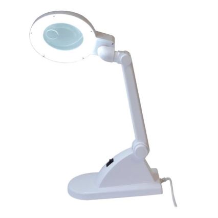 LED Lampa stołowa z lupą LED/6W/230V biały