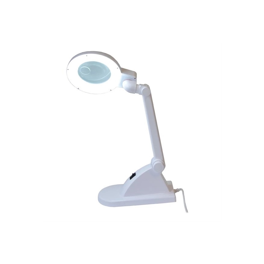 LED Lampa stołowa z lupą LED/6W/230V biały