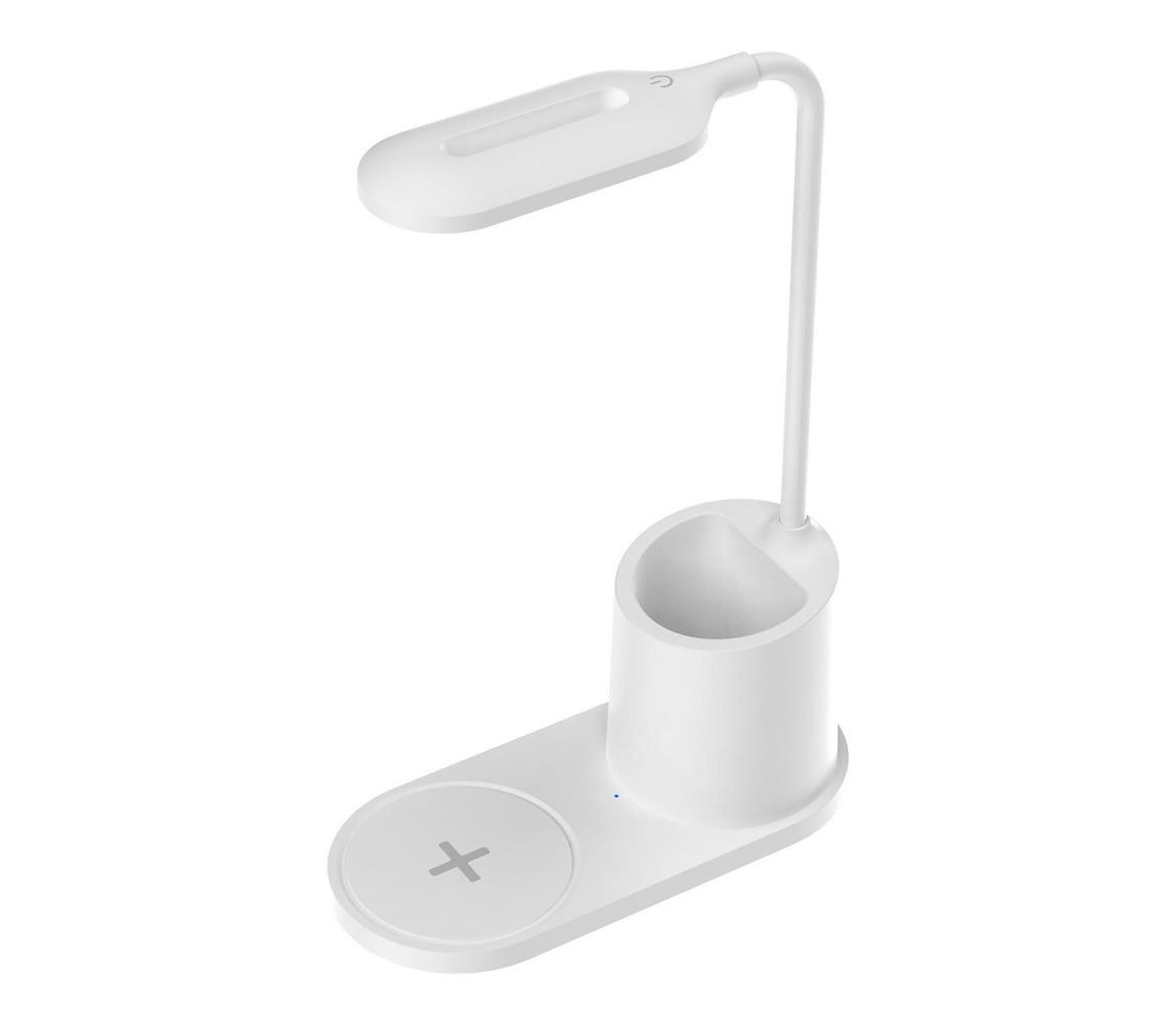 LED Lampa stołowa LED/3W/5V z ładowaniem bezprzewodowym biała