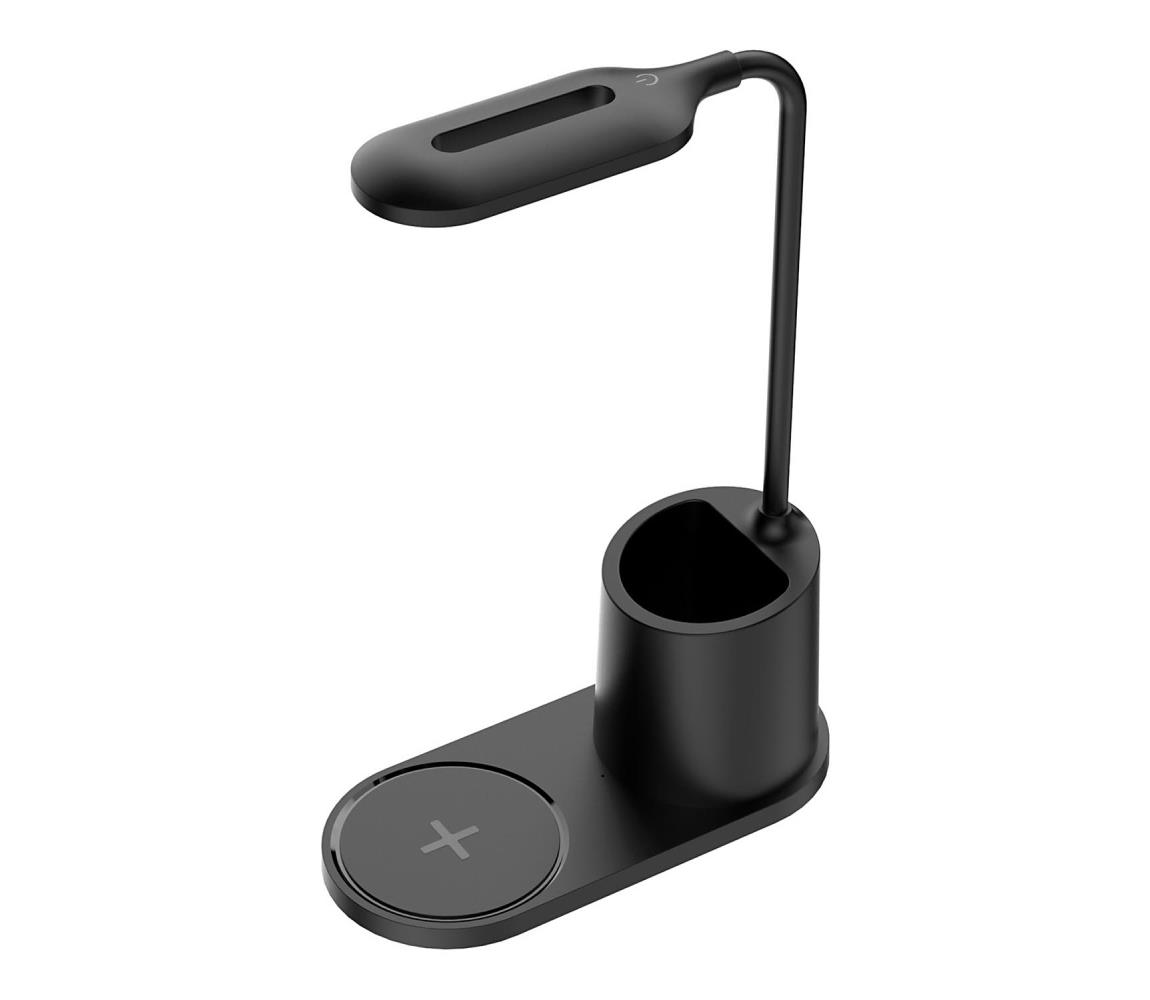 LED Lampa stołowa LED/3W/5V z ładowaniem bezprzewodowym czarna