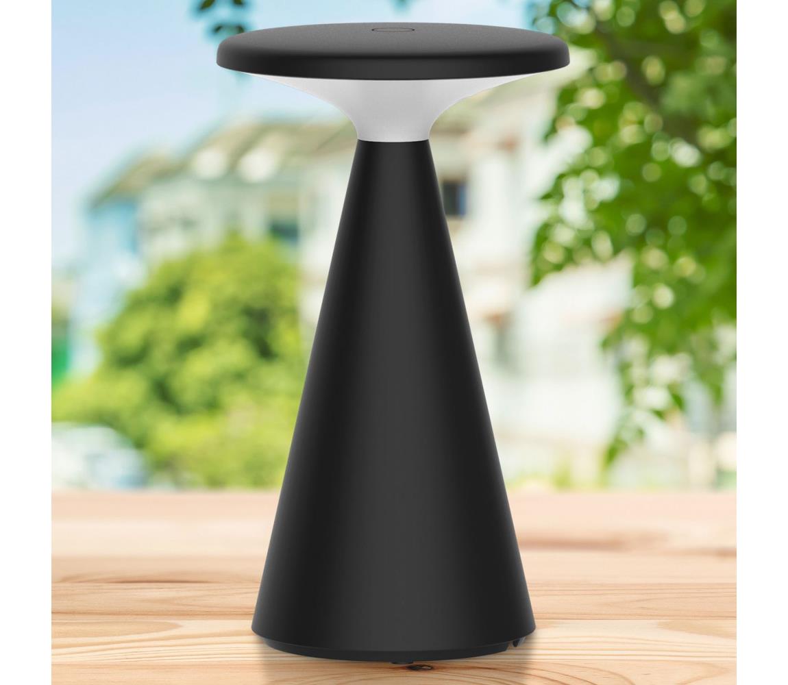 LED Lampa stołowa ściemnialna PAROS LED/1,8W/5V USB 1800 mAh IP44 czarny