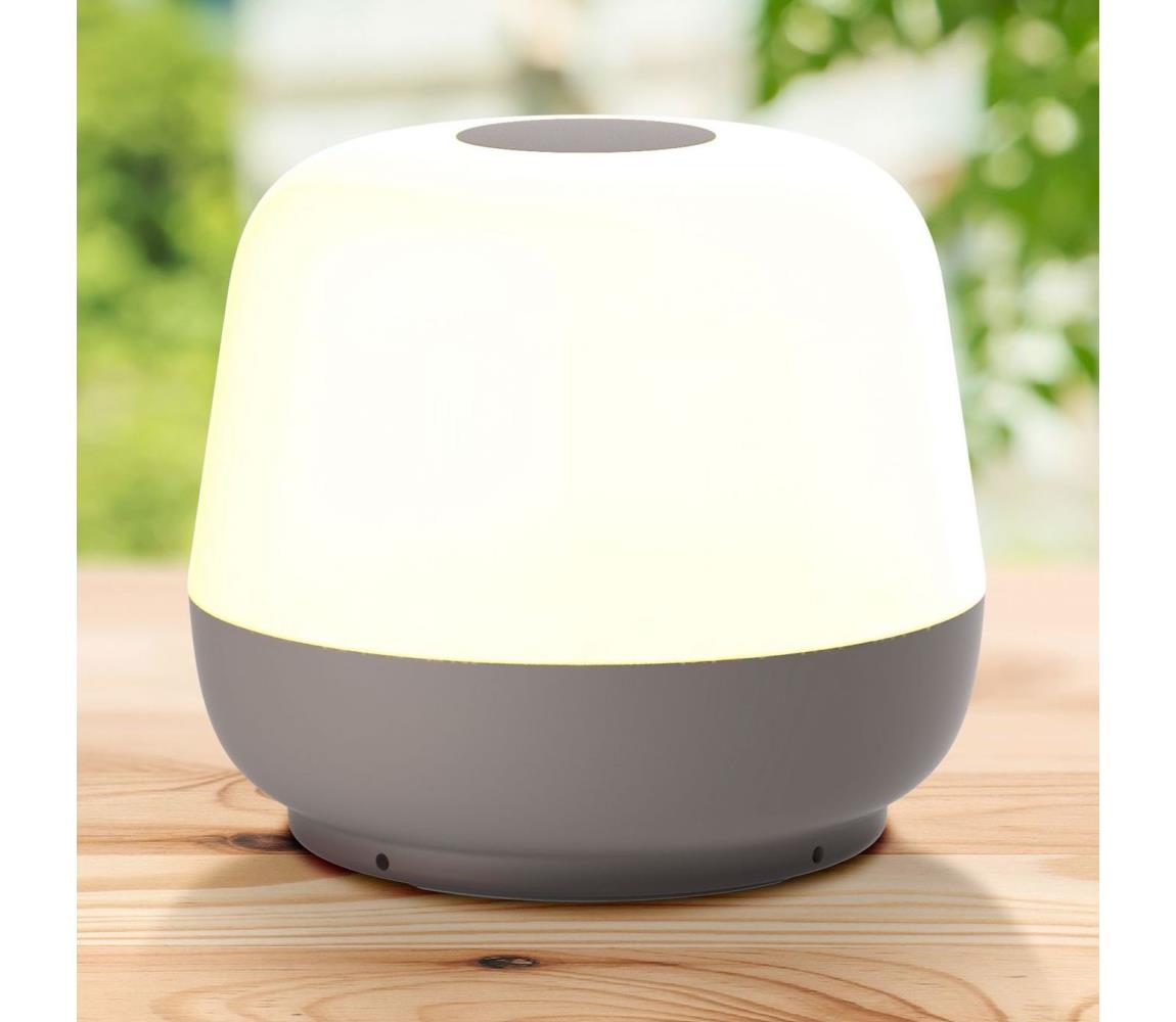 LED Lampa stołowa ściemnialna SAMBA LED/1,2W/5V USB 1200 mAh IP44 szare