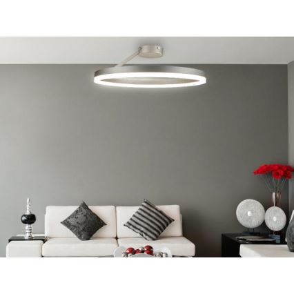 Lampa sufitowa LED ściemnialna LED/40W/230V 3000-6500K matowy chrom + pilot do zdalnego sterowania