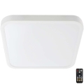 LED Lampa sufitowa do łazienki z czujnikiem LED/36W/230V 4000K IP44 42x42 cm biała + pilot do zdalnego sterowania