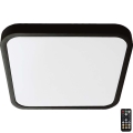 LED Lampa sufitowa do łazienki z czujnikiem LED/36W/230V 4000K IP44 42x42 cm czarna + pilot do zdalnego sterowania
