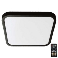 LED Lampa sufitowa do łazienki z czujnikiem SAMSUNG CHIP LED/36W/230V IP44 4000K 42x42 cm czarna + pilot do zdalnego sterowania