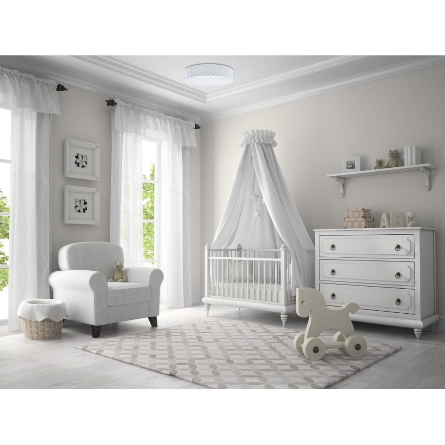 LED Dziecięca lampa sufitowa GALAXY KIDS LED/24W/230V gwiazdki biała/turkusowa
