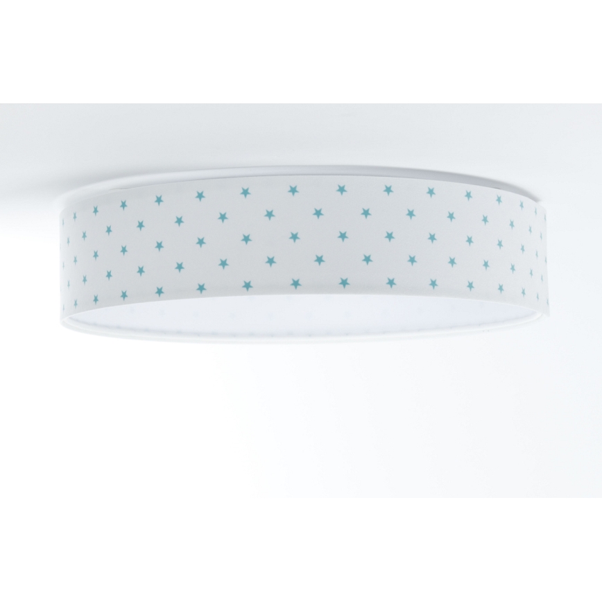 LED Dziecięca lampa sufitowa GALAXY KIDS LED/24W/230V gwiazdki biała/turkusowa