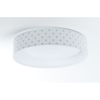 LED Dziecięca lampa sufitowa GALAXY KIDS LED/24W/230V gwiazdki biała/turkusowa
