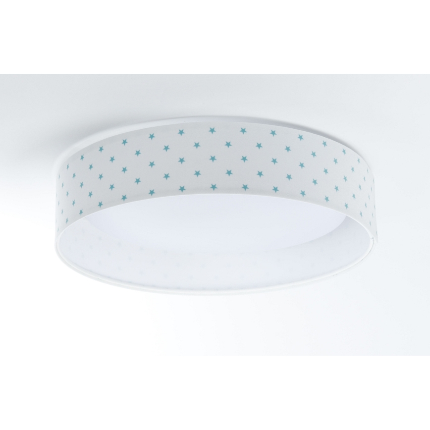 LED Dziecięca lampa sufitowa GALAXY KIDS LED/24W/230V gwiazdki biała/turkusowa