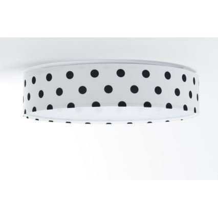 LED Dziecięca lampa sufitowa GALAXY KIDS LED/24W/230V w kropki biała/czarna