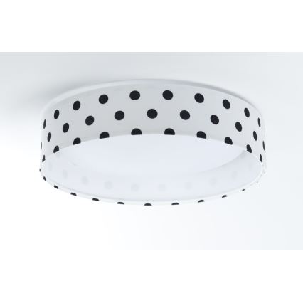 LED Dziecięca lampa sufitowa GALAXY KIDS LED/24W/230V w kropki biała/czarna