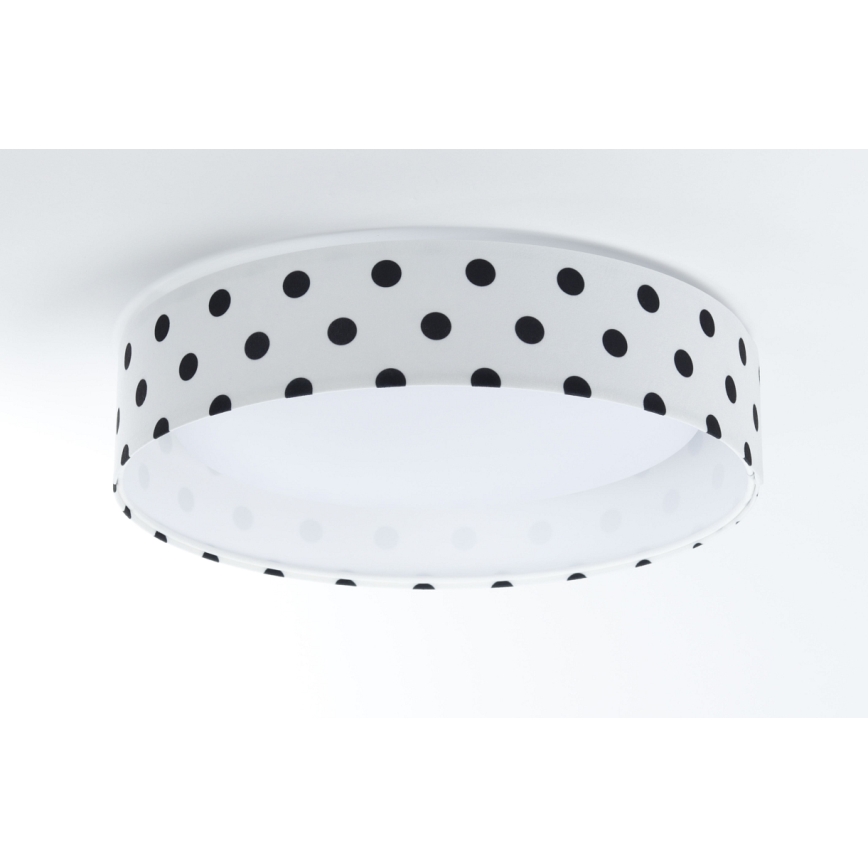 LED Dziecięca lampa sufitowa GALAXY KIDS LED/24W/230V w kropki biała/czarna